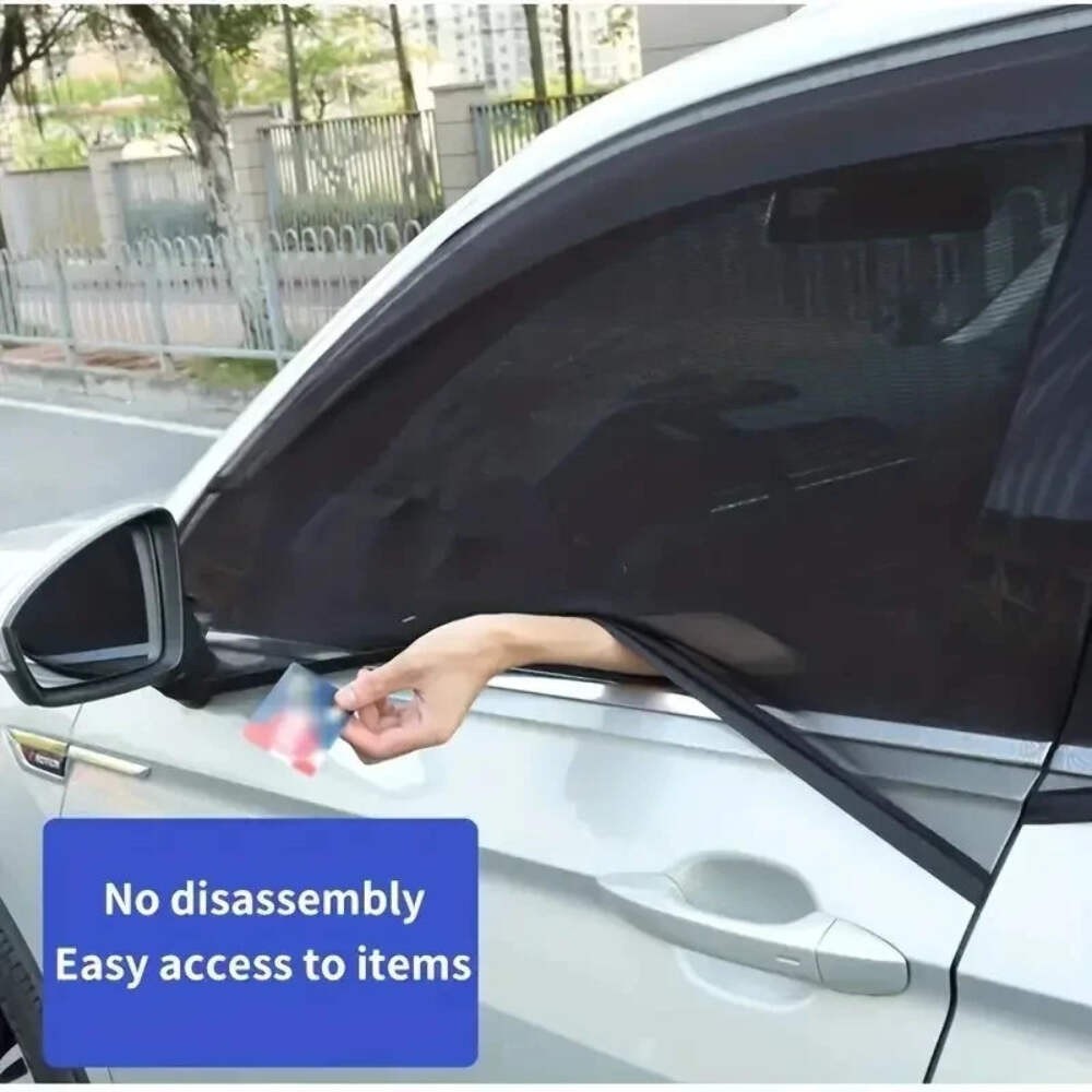 2pcs Car Rear Side Window Sunshade UV Protect Shield Mesh Prevent Mosquito