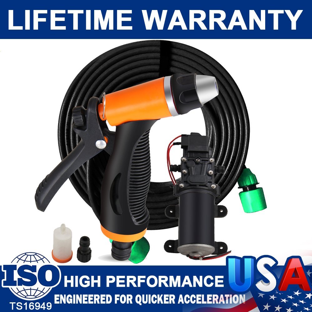 12V 80W High Pressure Self-Priming Electric Portable Wash Washer Kits Water Pump