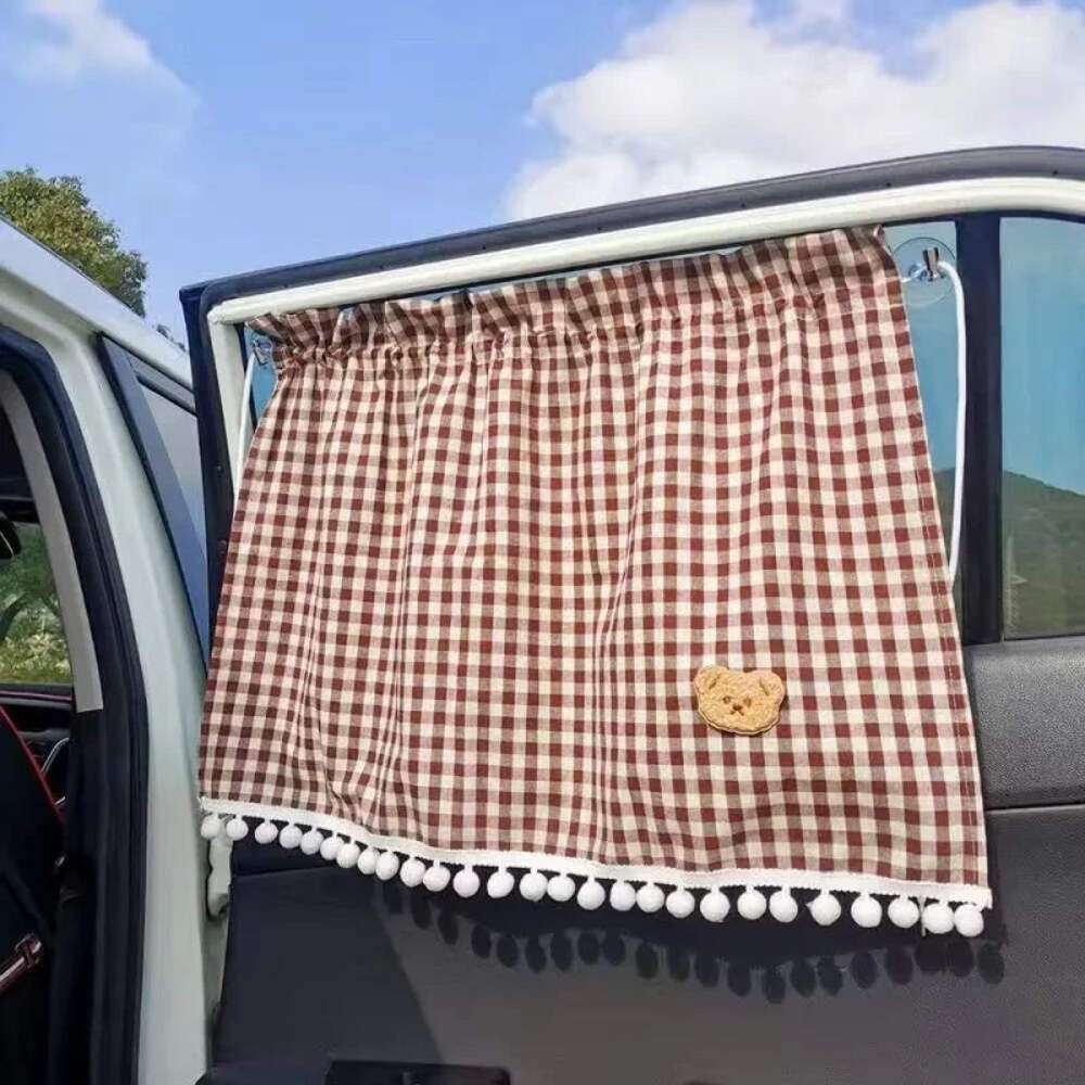 1pc Universal Car Sun Shade Curtains Cute Cartoon Bear Rear Side Window