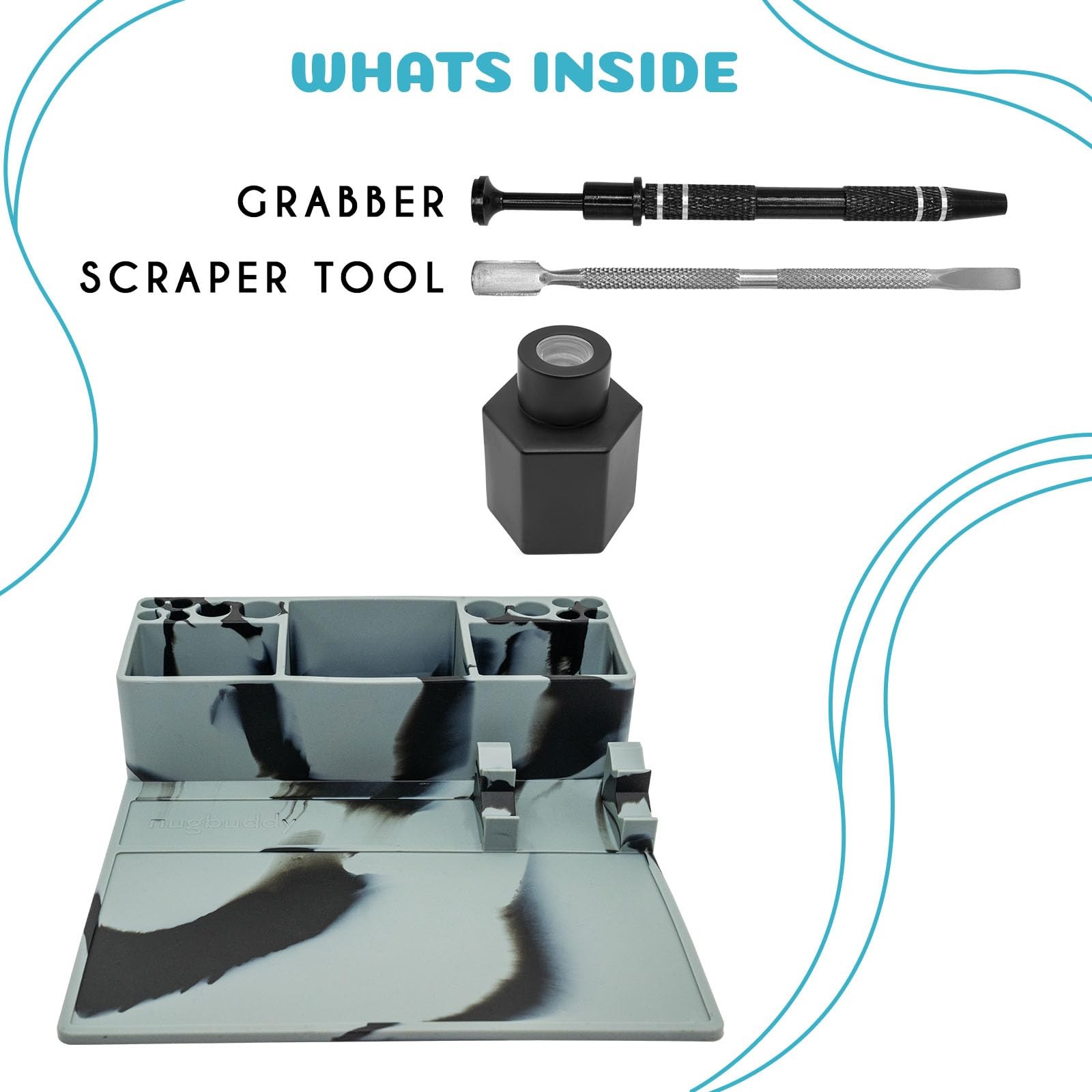 nugbuddy Wax Tool Station – Mat & Accessory Organizer – Heat Resistant Smoke