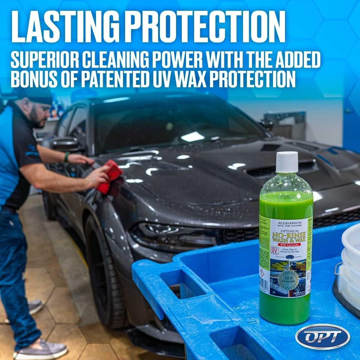 Optimum No Rinse Wash & Wax – 8oz for Cars, RVs, and Motorcycles with UV Shield