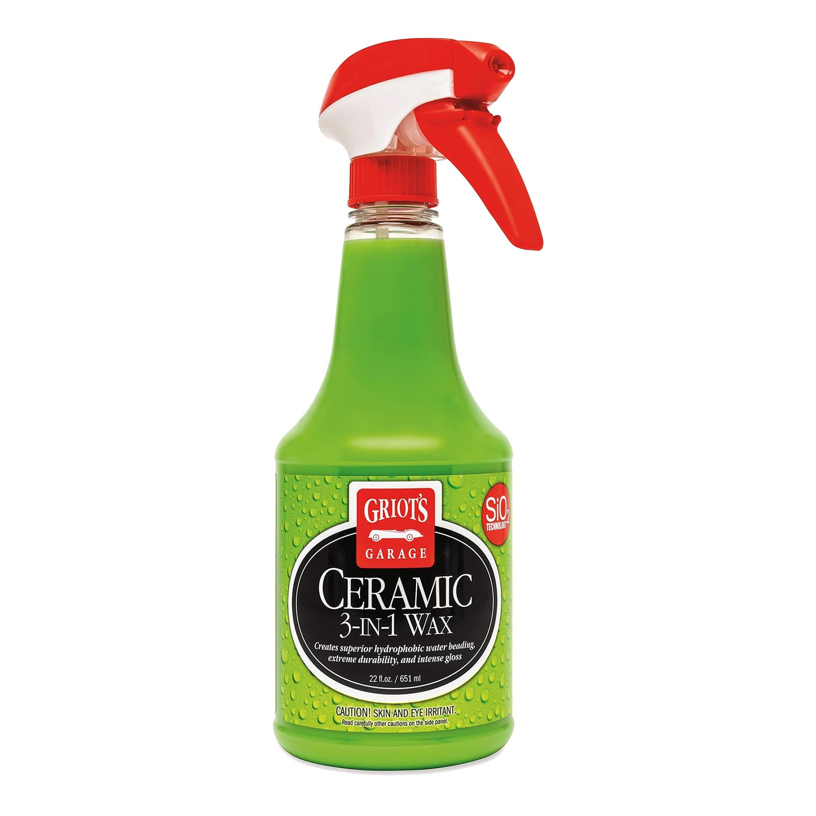 Griot’s Garage Ceramic 3-in-1 Wax, SiO2 Spray for 22 Fl Oz (Pack of 1), Green