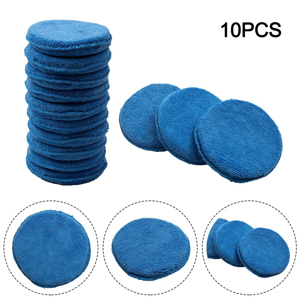 10 X 5 Car Microfiber Polishing Pads Wax Applicator Foam Sponge Cleaning Buffer
