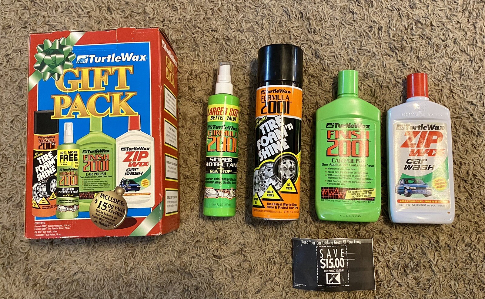 Vintage Turtle Wax Finish 2001 Gift Wax Car Care Kit Late 1990’s