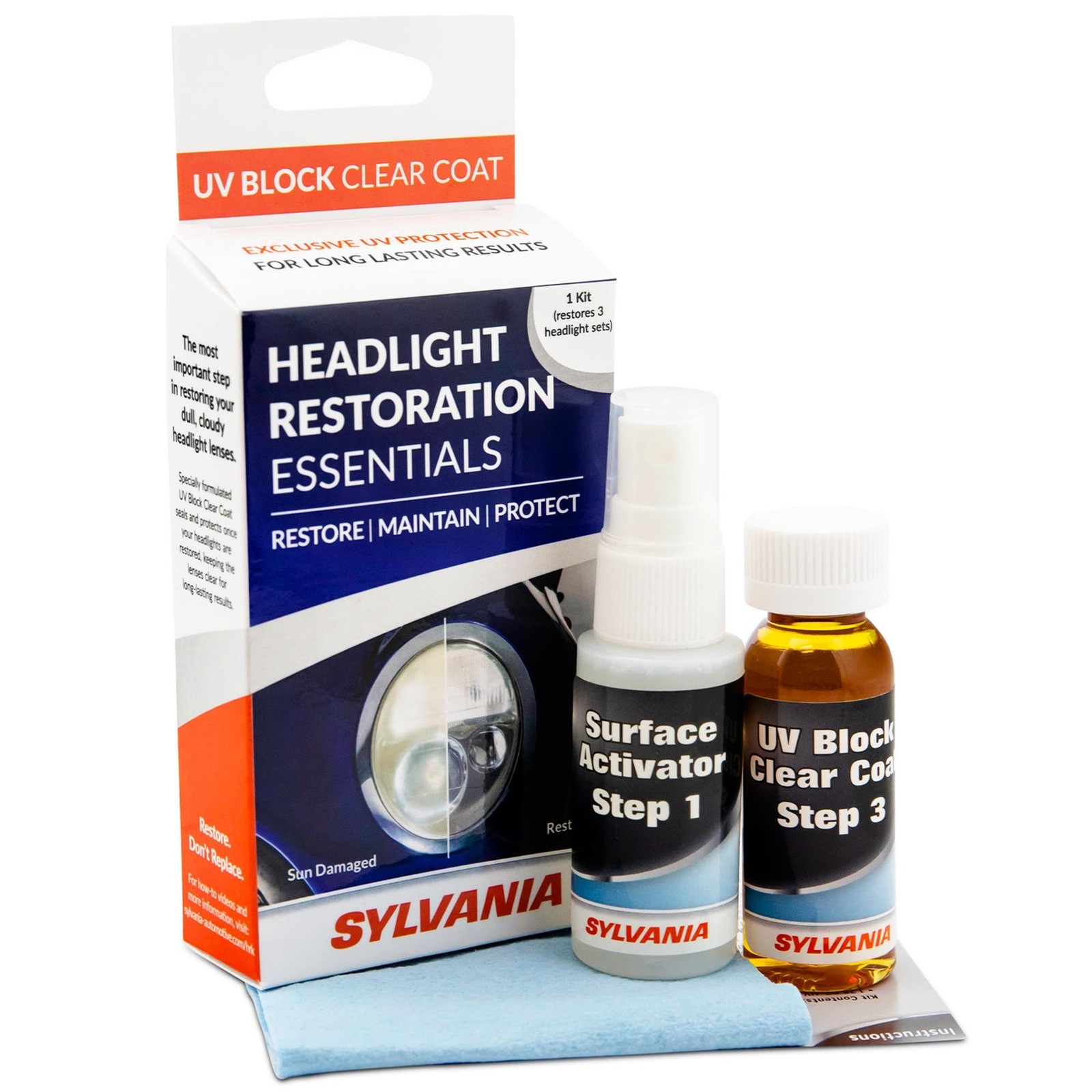 SYLVANIA – Headlight Restoration Essentials Kit – UV Block Clear 1 fl. oz