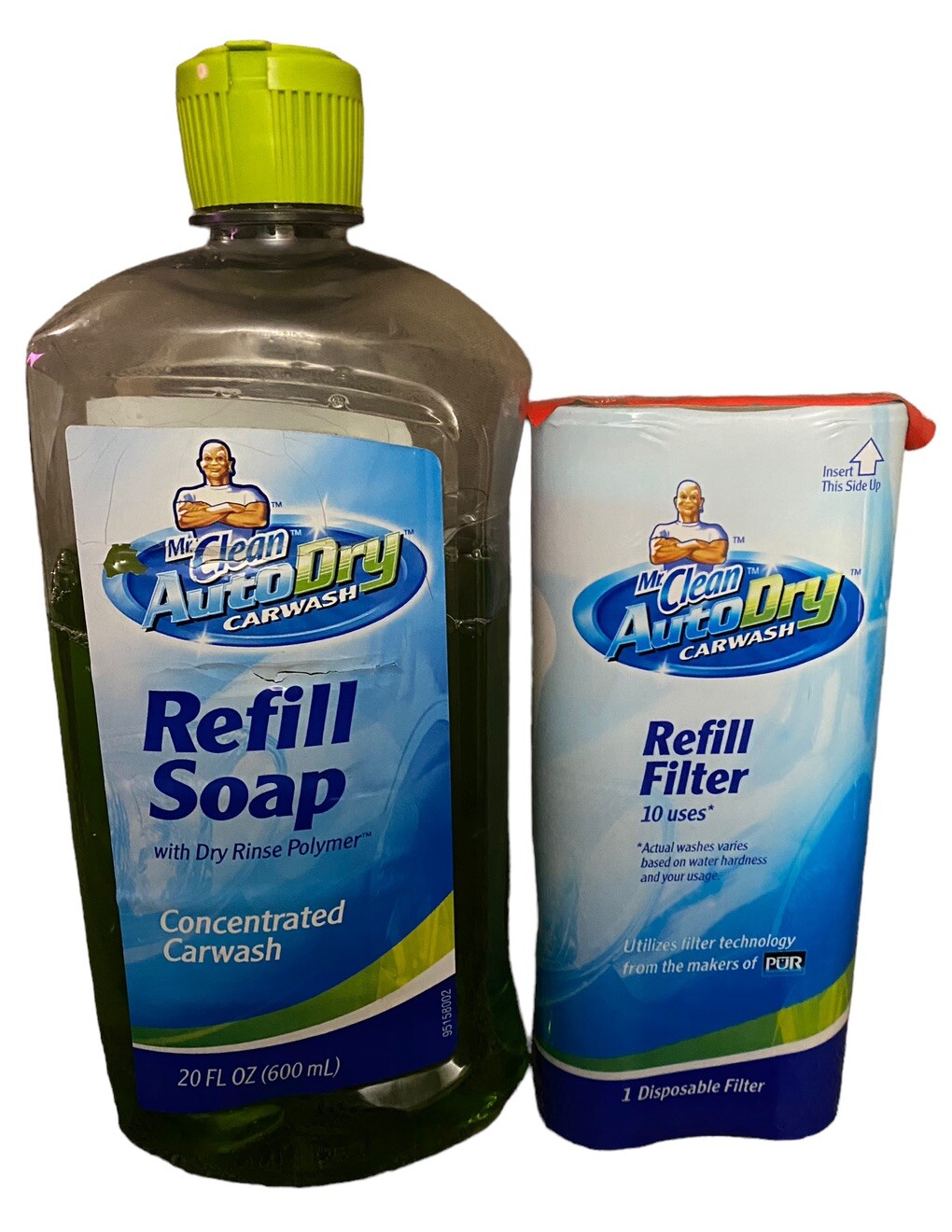 Mr Clean AutoDry CarWash New Refill Filter & Opened Refill Soap