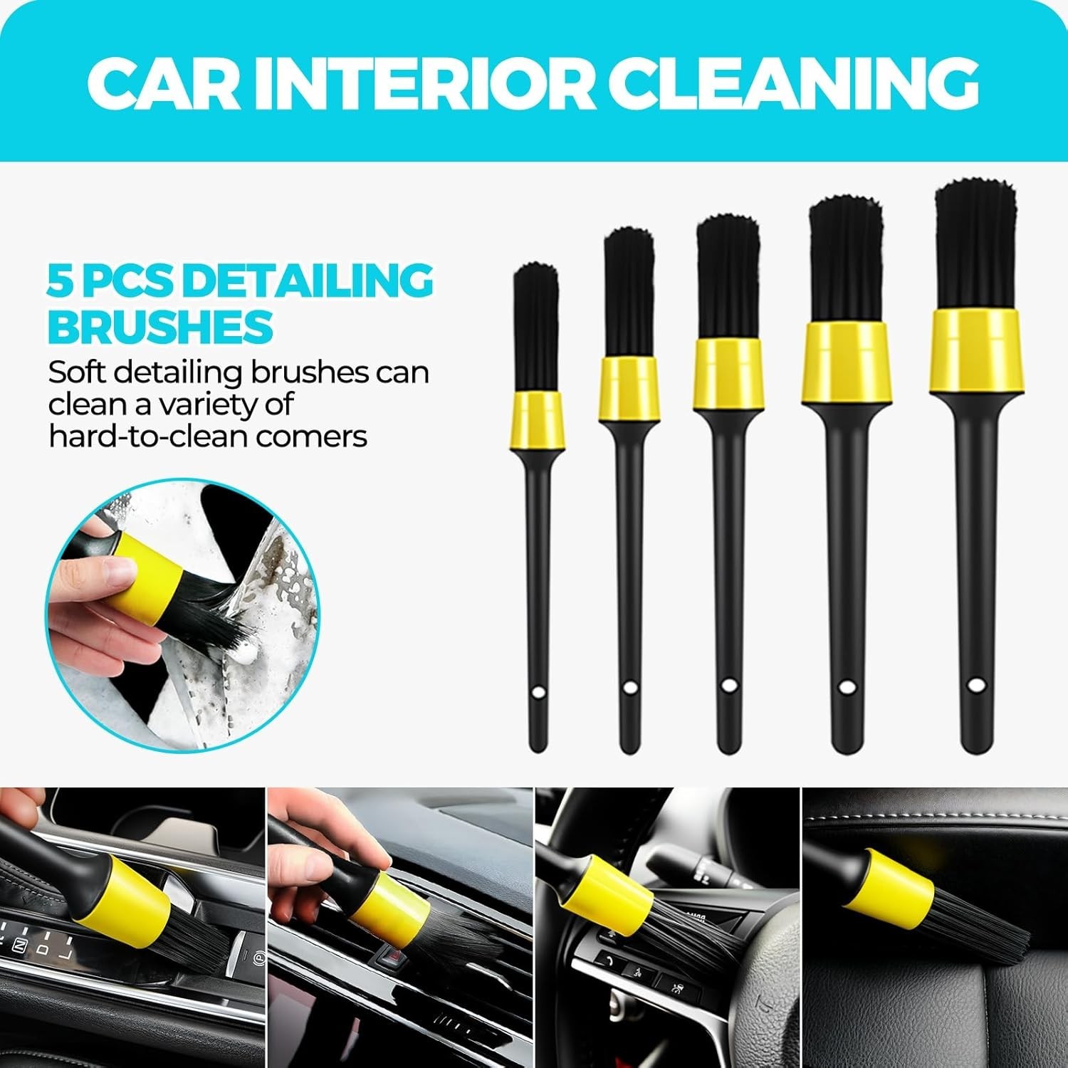 Car Detailing Kit Car Cleaning Tools Set Exterior Interior Wheels 30pcs