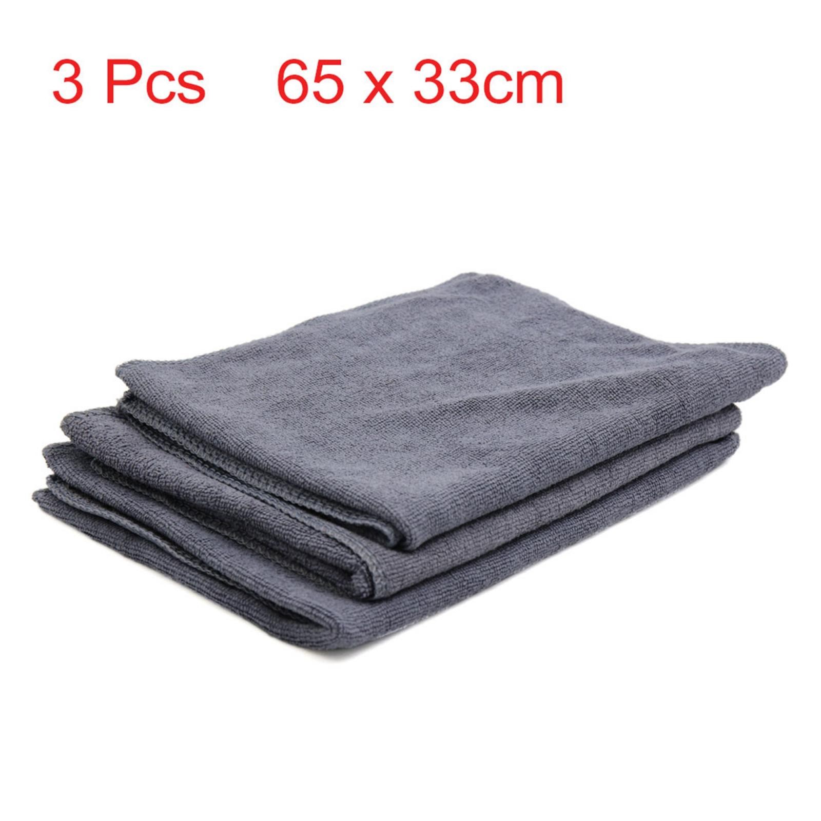 3pcs 65 x 33cm 250GSM Microfiber Towel Wash Cleaning Cloths for Car Washing Gray