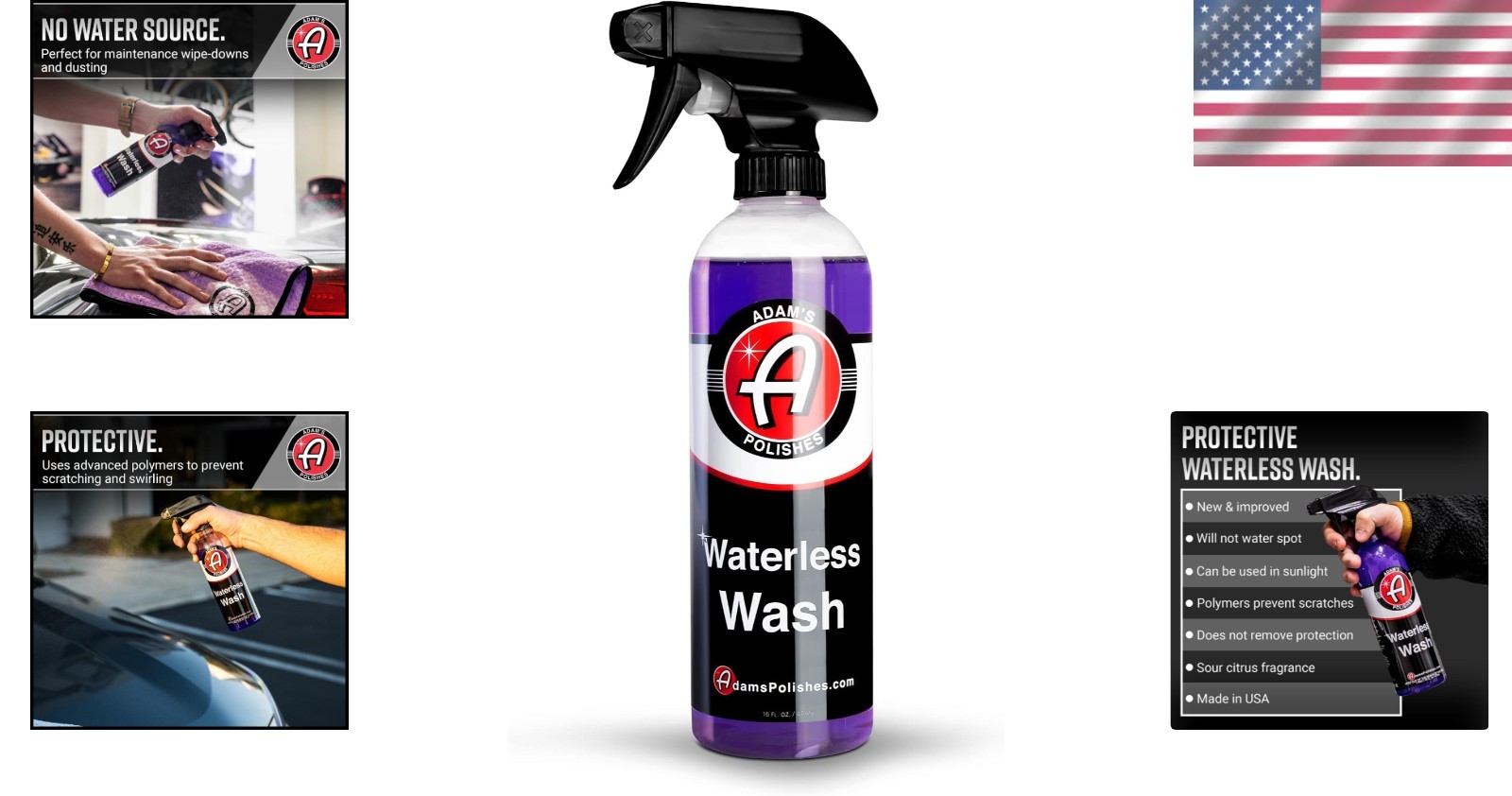 16oz Waterless Wash for Cars + Boats | Biodegradable Cleaner with Citrus Scent
