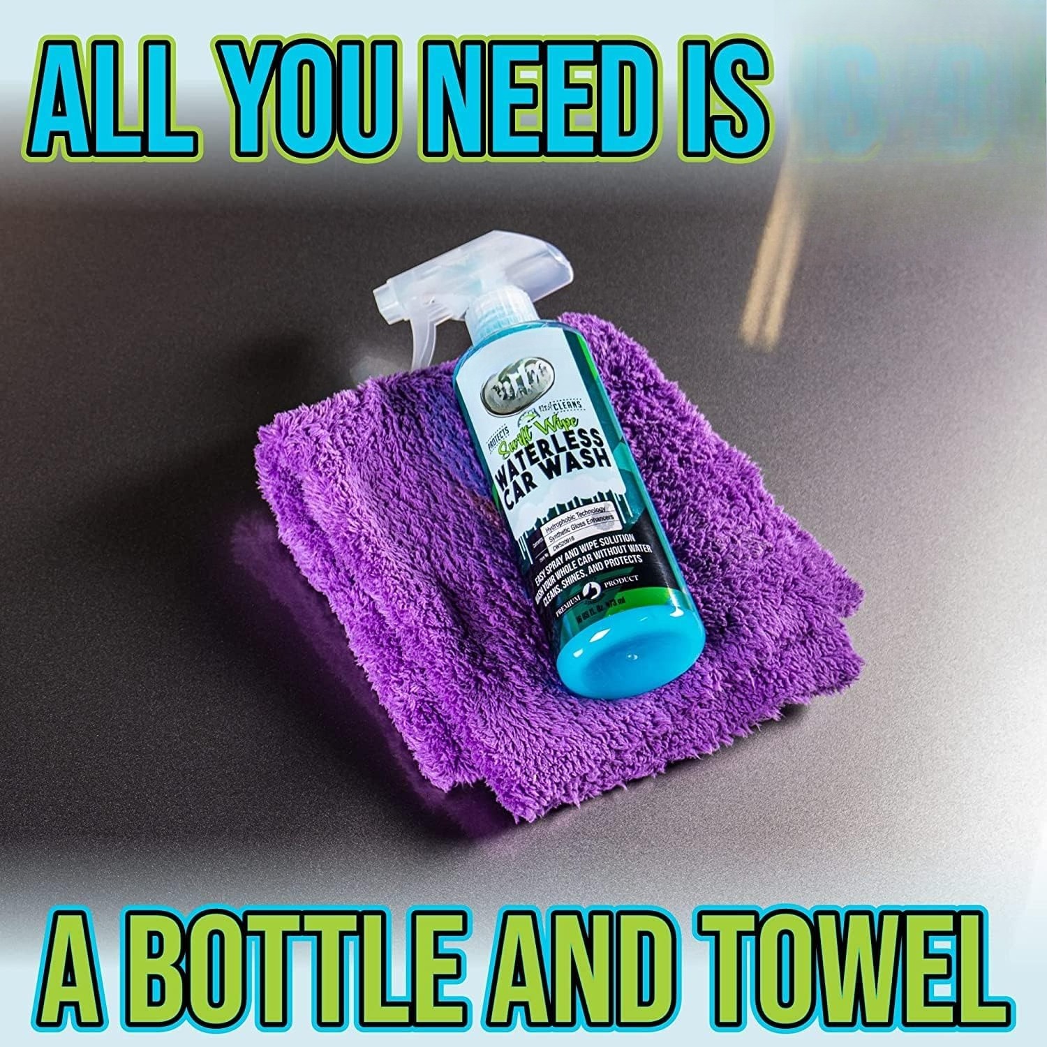 Wipe Waterless Car Wash, Safe for Cars, Trucks, RVs & More, 16 fl oz (2-Pack)