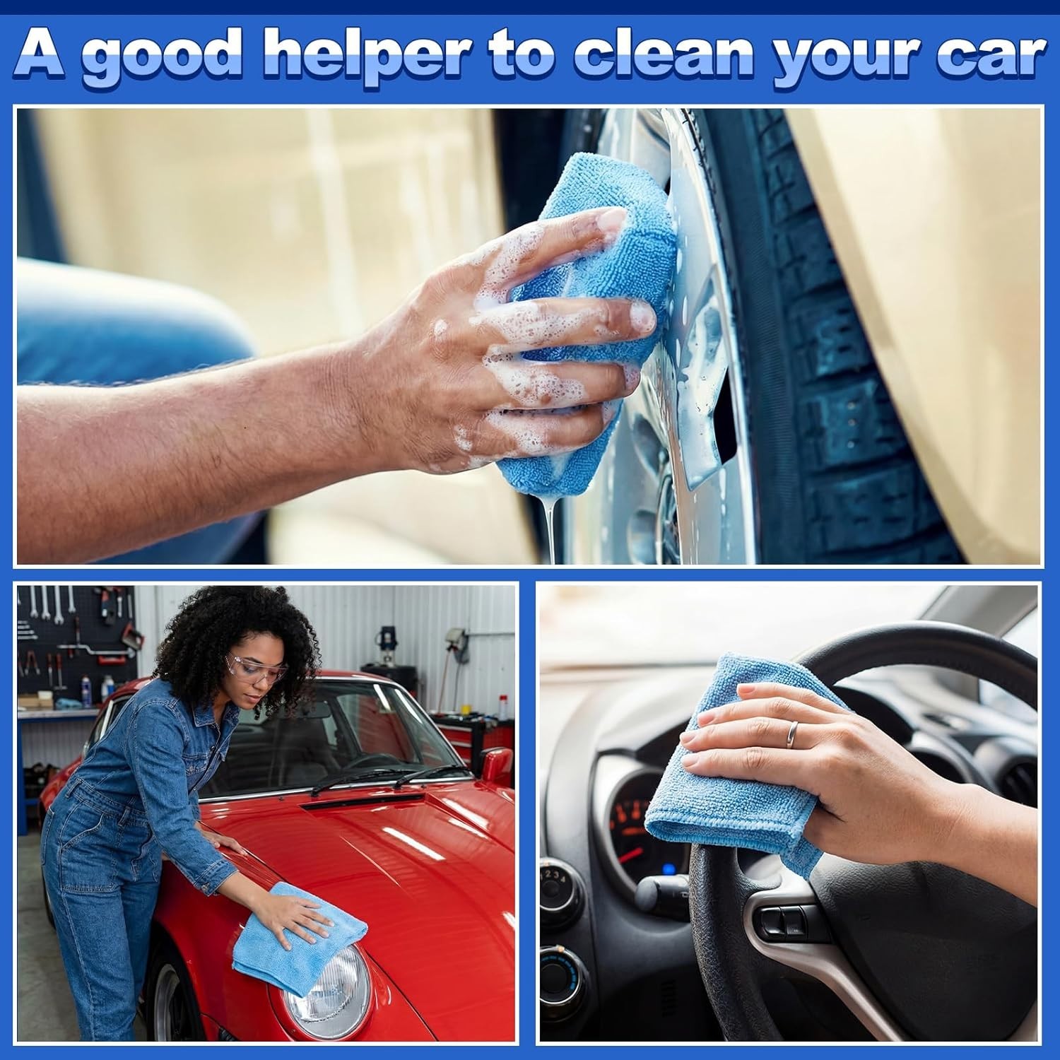 24 Pcs Microfiber Applicator Pad Kit Include Non Scratch Car Wash Sponge and …
