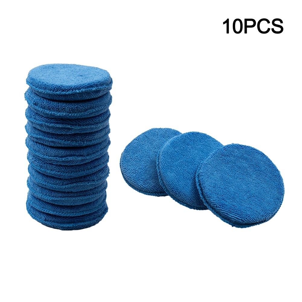 10 PCS Microfiber Wax Applicator Polishing Pad Foam Sponge Car Cleaning Buffer