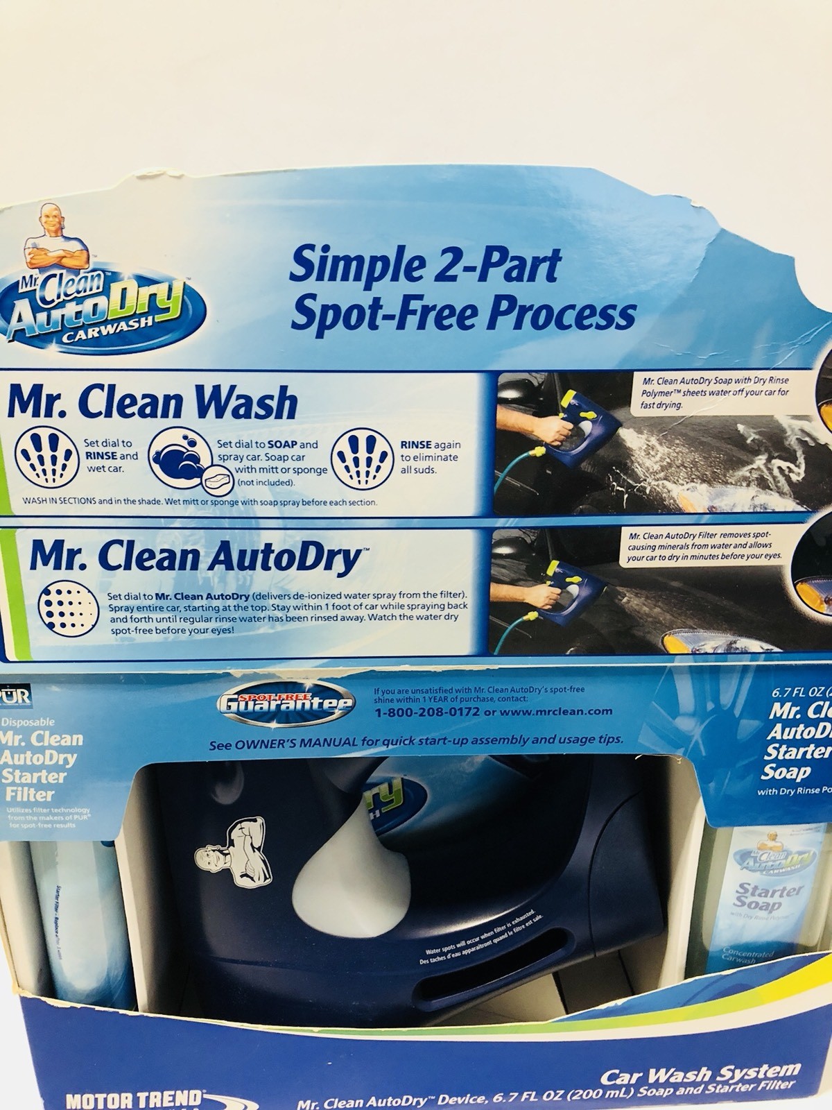 Mr Clean Auto Dry Car Wash System Device Soap And Starter Filter Spot Free