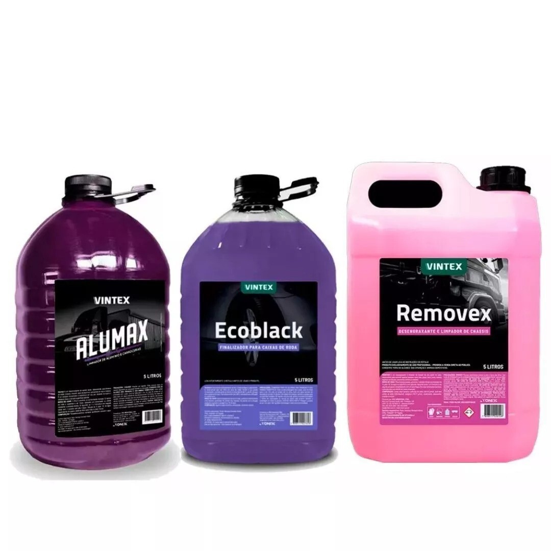 Removex + Alumax + Ecoblack Automotive Car Clean Maintenance Kit 3x 5L Vonixx