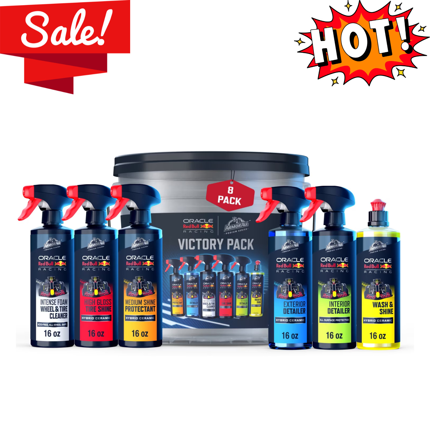 Armor All Podium Series Victory Pack Car Detailing Kit 8-Piece Car Wash Bucket