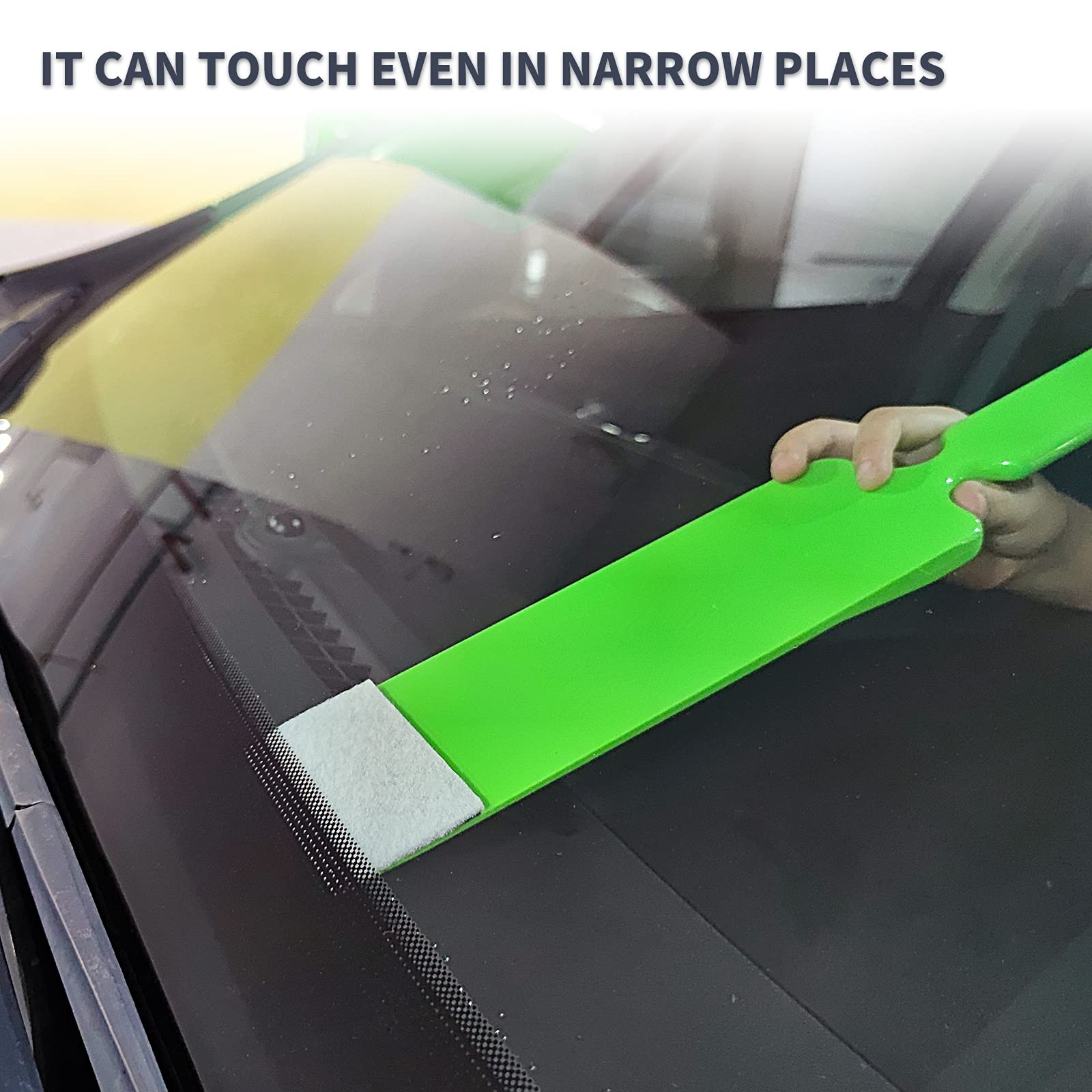 NEWISHTOOL Long Reach Auto Bulldozer Squeegee, Mini Paddle Scrubber for Green