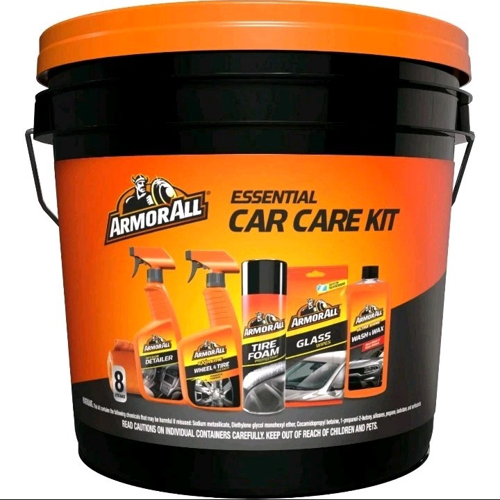 Armor All Car Cleaning Kit for Car Detailing, 8-Piece Set​ ~New in Bucket