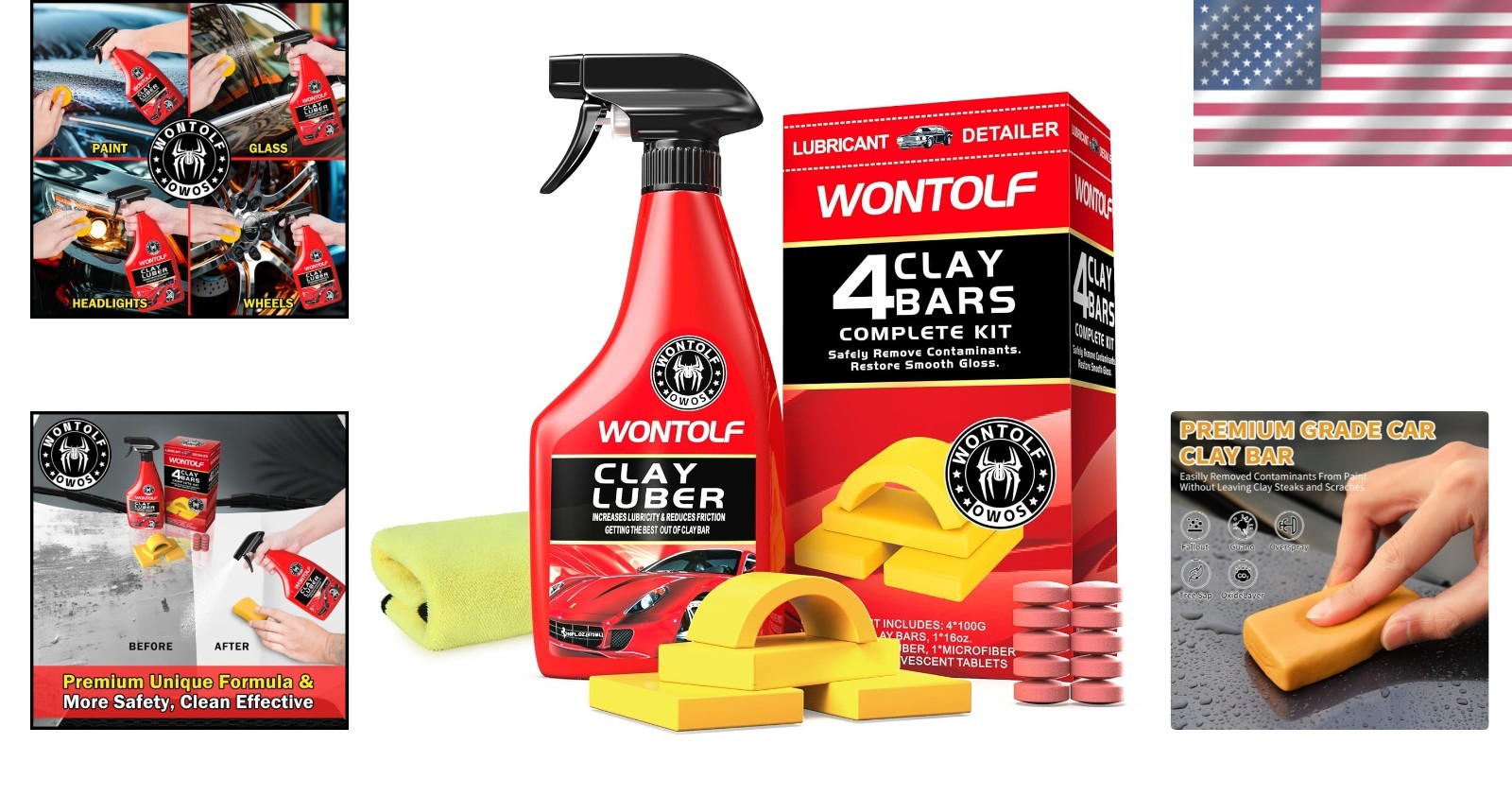 Car Clay Bars and Lubricant Kit – Professional Detailing for Auto Lovers