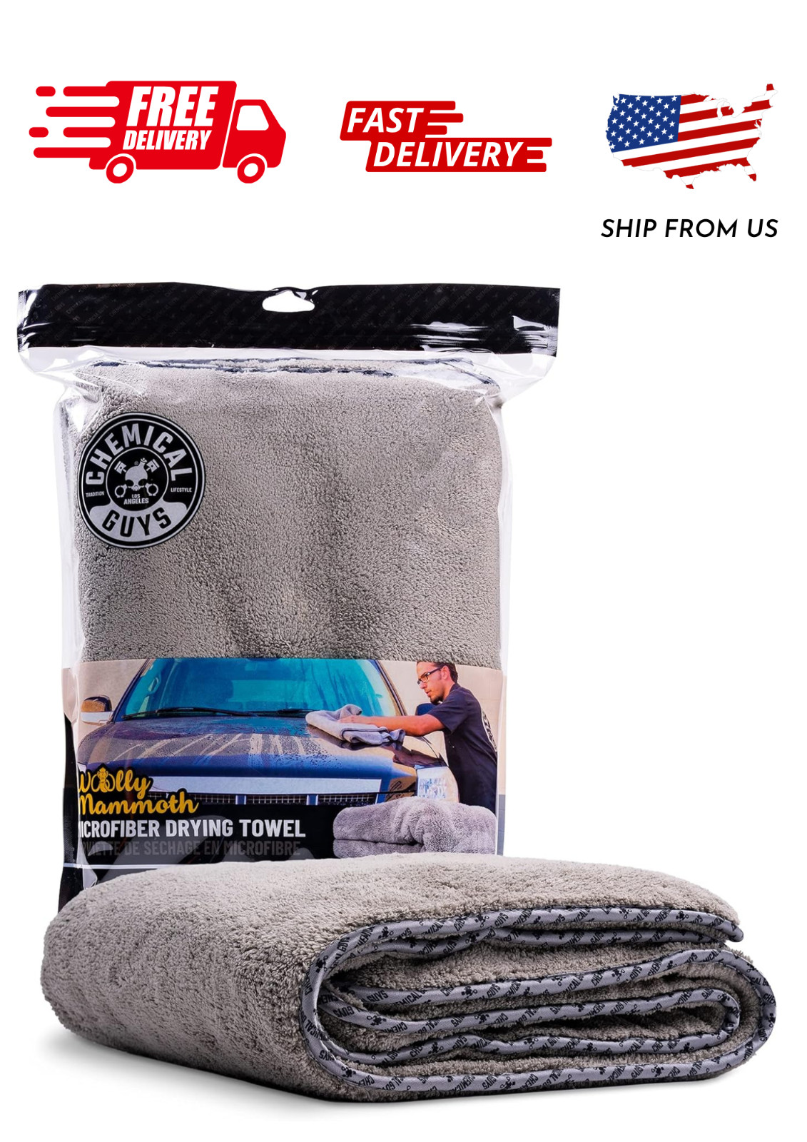 Chemical Guys Woolly Mammoth Microfiber Dryer Towel 36 x 25