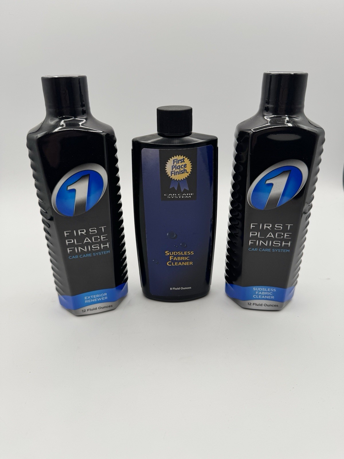 Car Care 3 Bottles First Place Finish Exterior Renewer, Sudless Fabric Cleaner
