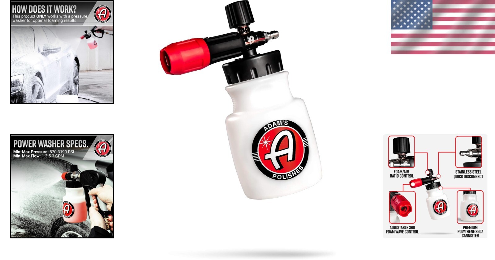 Ultimate Car Detailing Foam Cannon – Quick Connect Stainless Steel Design