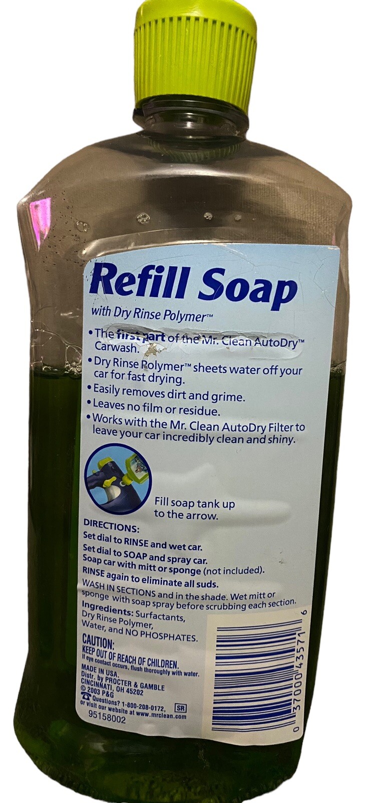 Mr Clean AutoDry CarWash New Refill Filter & Opened Refill Soap