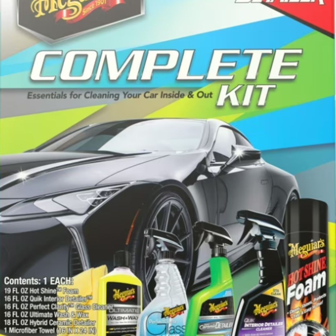 Meguiar’s Complete Car Care Kit, Car Detailing Gift Set for Car Lovers, Men, Dad