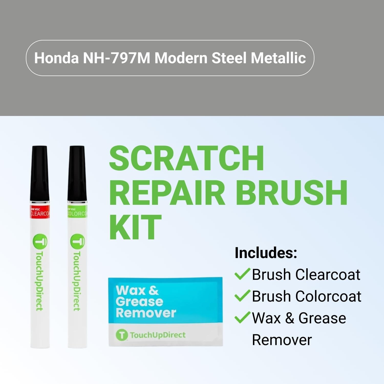 Auto Scratch Repair Brush Kit – Honda NH-797M Modern Steel Metallic Paint, Touch