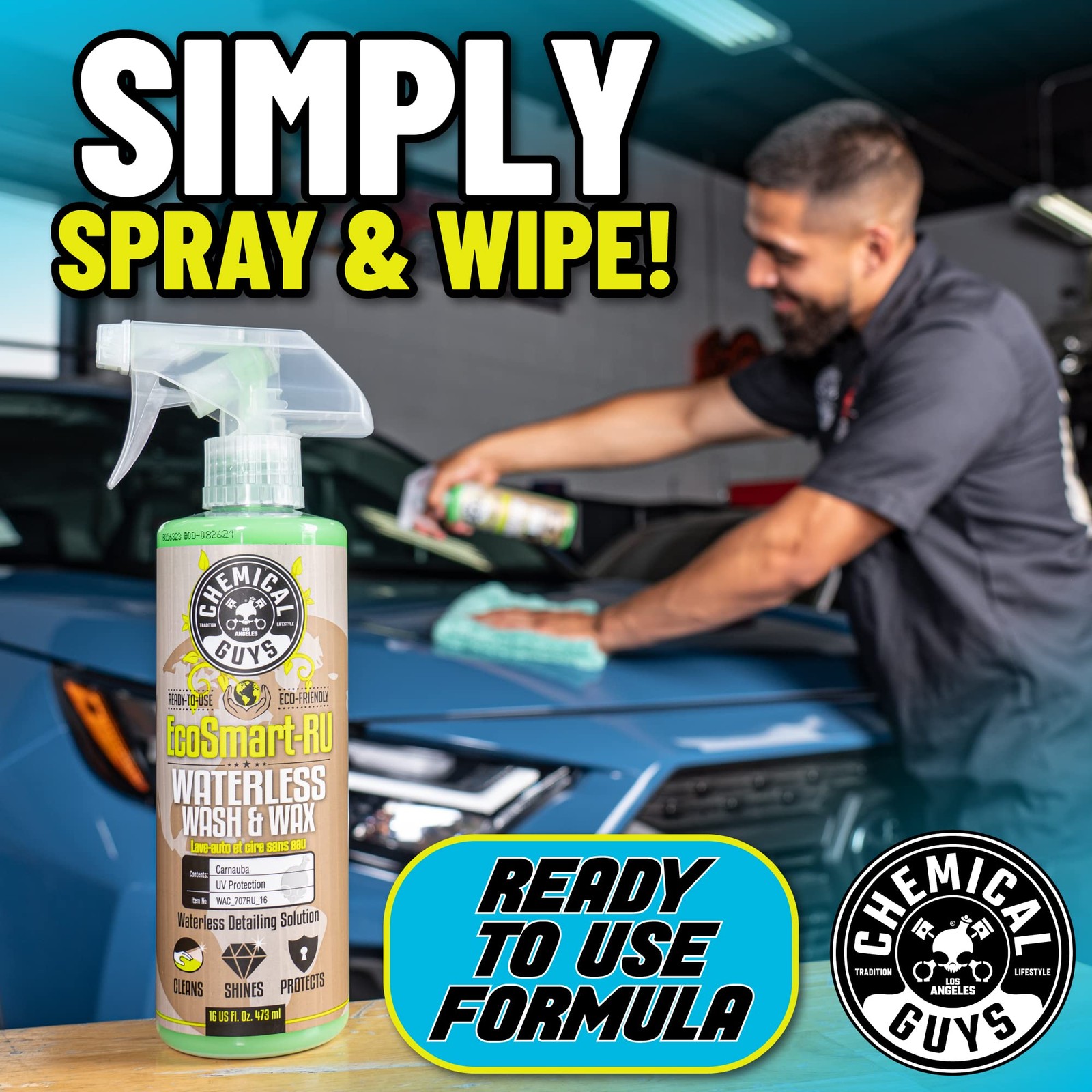 Car Wash Waterless EcoSmart 128 fl oz 1 Gallon Chemical Guys WAC707RU Ready Safe