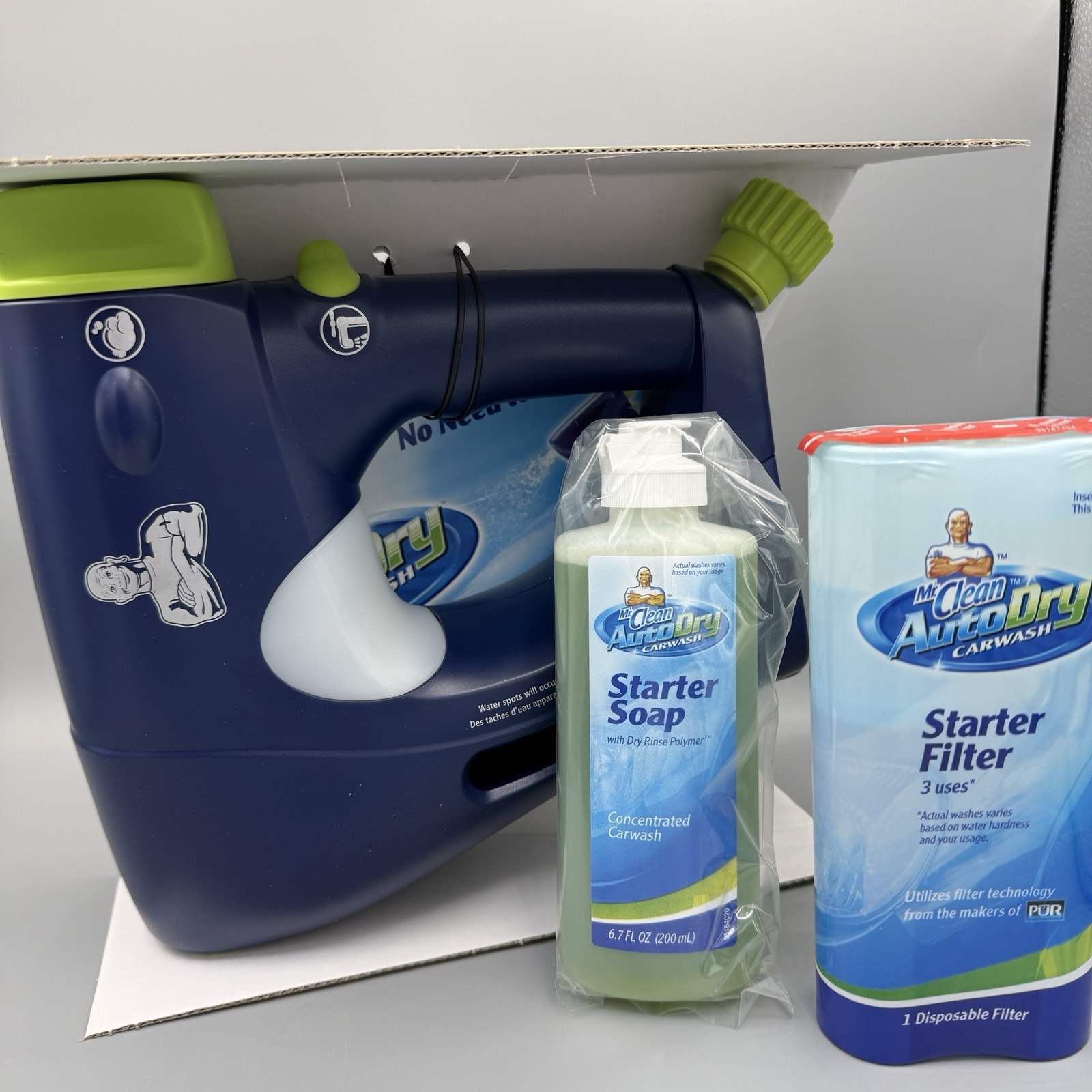 Mr. Clean AutoDry Car Wash System Starter Kit Set Soap & Filter New No Box