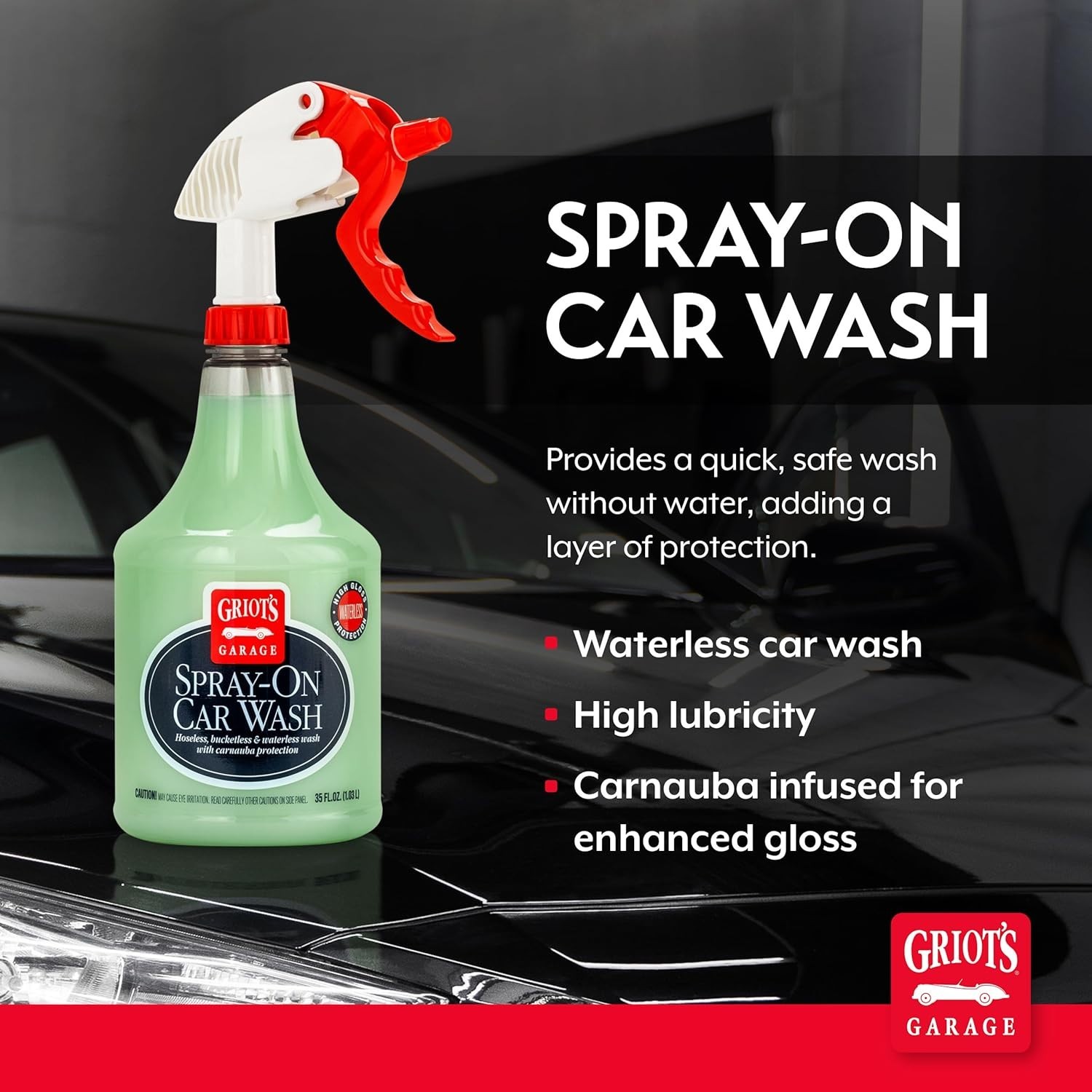 Rinseless Car Wash Spray – 35oz Effortless Clean & Protect with Carnauba Wax