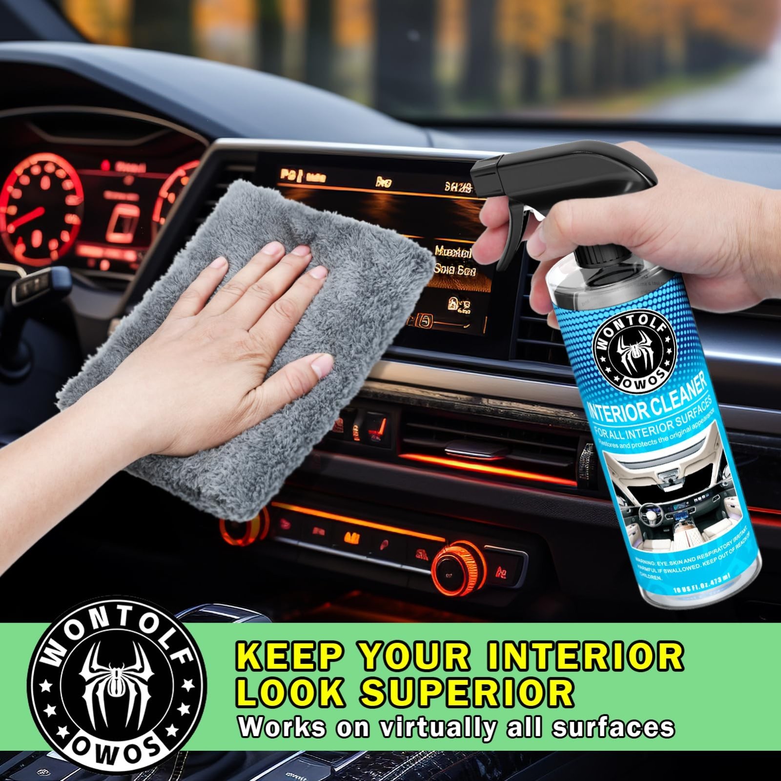 Complete Car Wash & Interior Detailing Kit – Soap, Cleaners, Brushes, Towels for