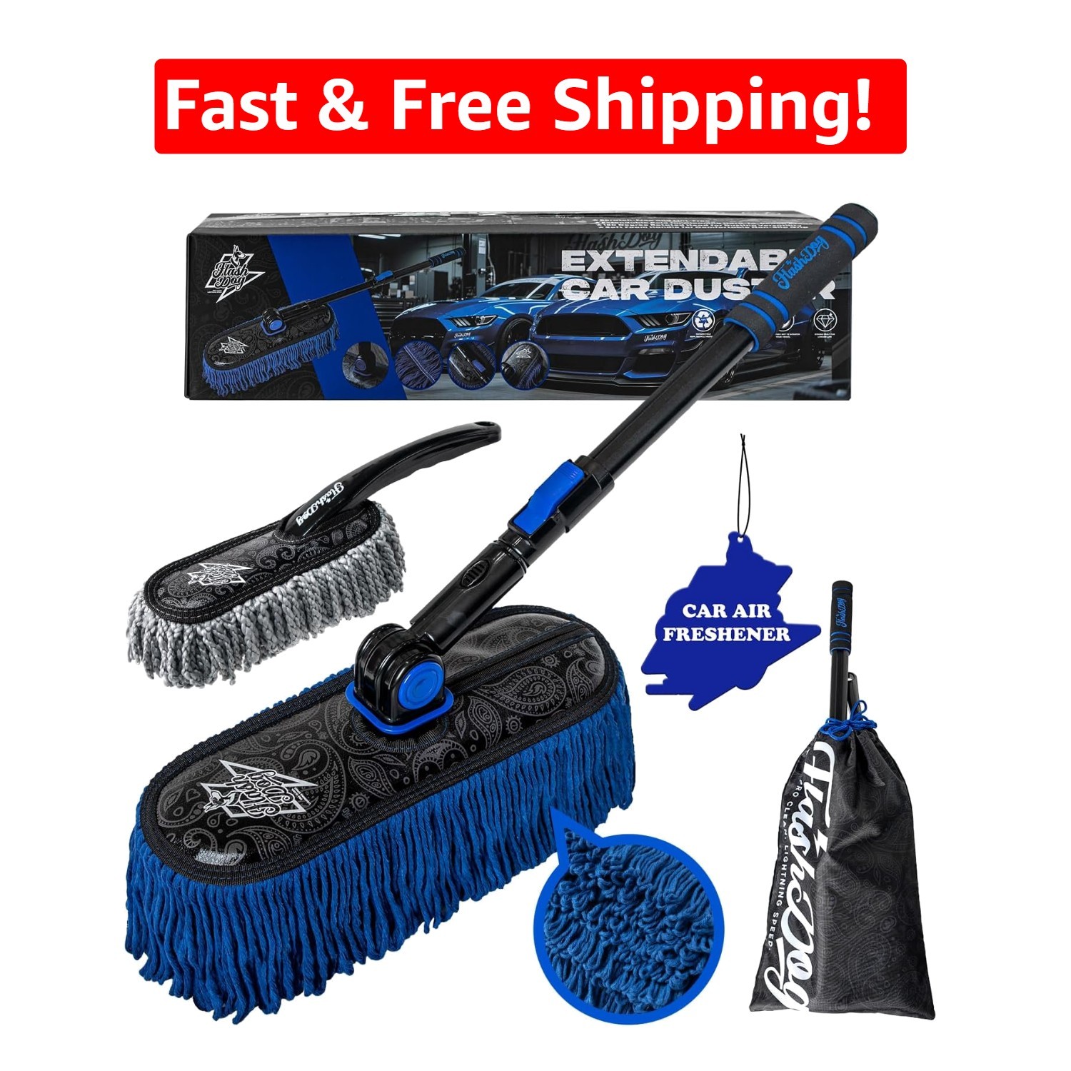 Eco-Friendly Waterless Car Duster with Rotating Head – Compact & Efficient