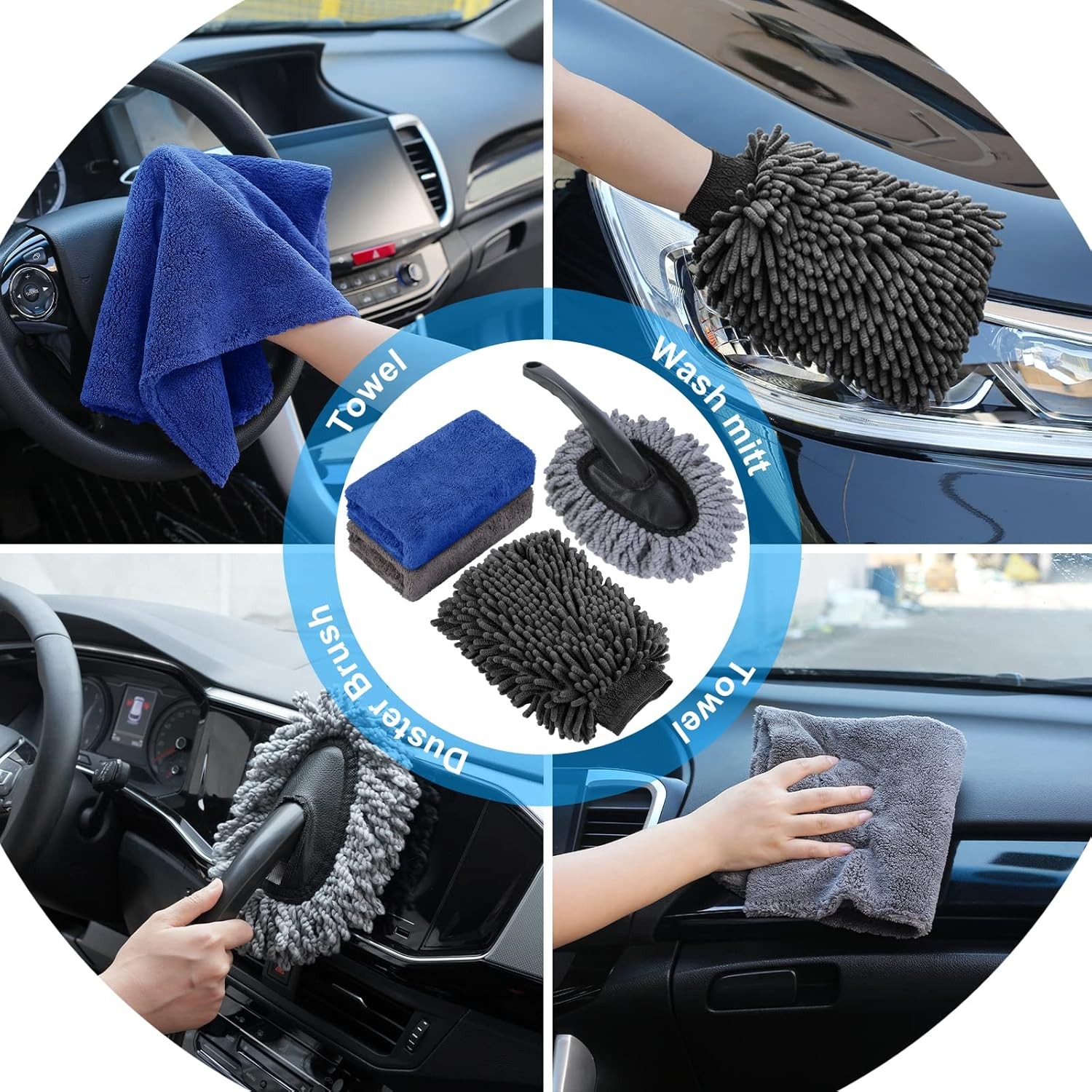 41PCS Car Cleaning Detailing Kit Interior Exterior Wash Brush Cleaner Tools
