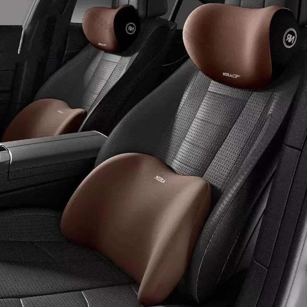 Car Headrest Lumbar Support Shoulder Pillow Memory Cotton Waist Interior