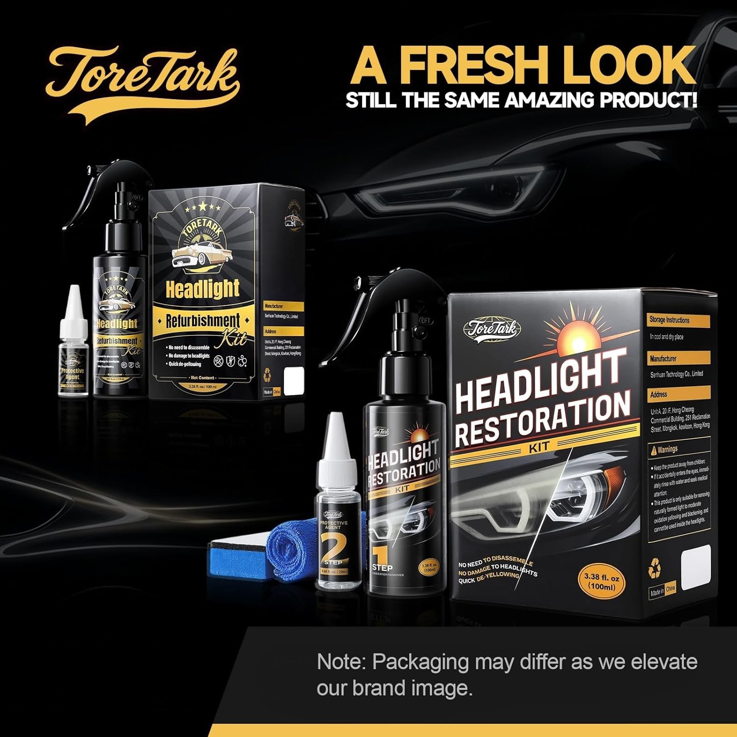 Car Headlight Restore and Cleaner, Removes Dullness, Yellowing and…