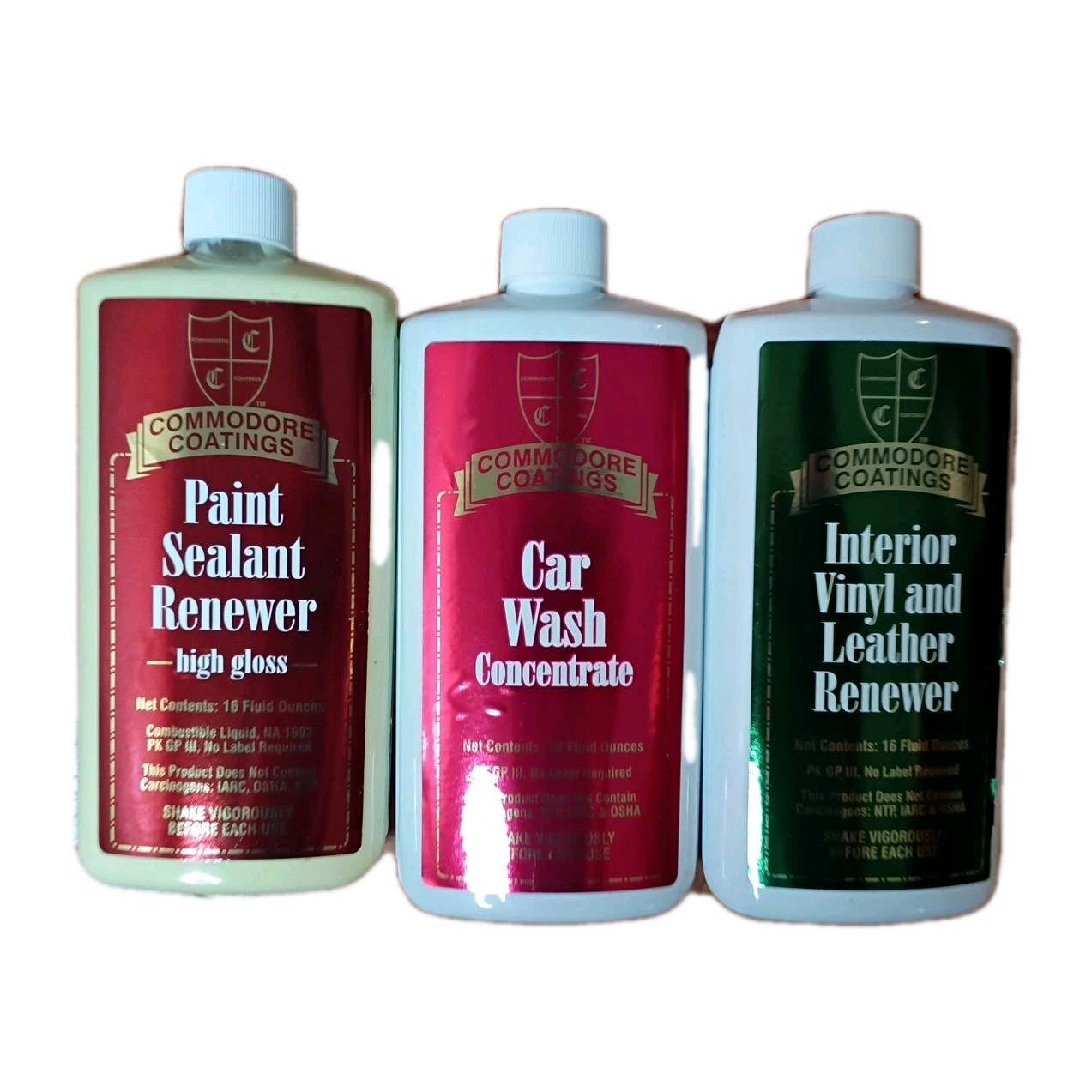 Commodore Coating Auto Maintenance 3 Part Kit Wash Sealant Leather Cream New
