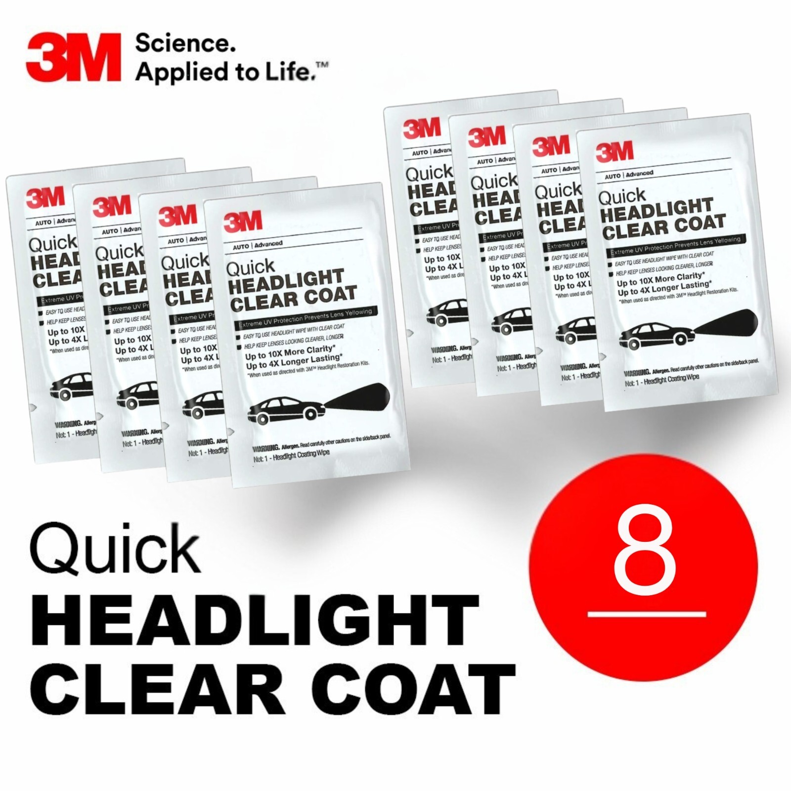 3M Quick Headlight Clear Coat 8x wipe lot