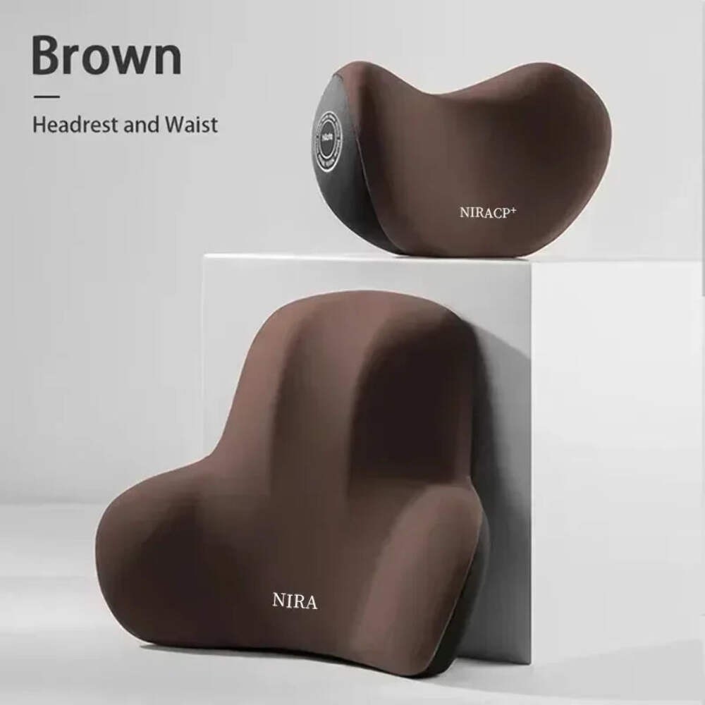 Ergonomic Car Headrest and Lumbar Support Set Memory Foam Neck Cushion Interior