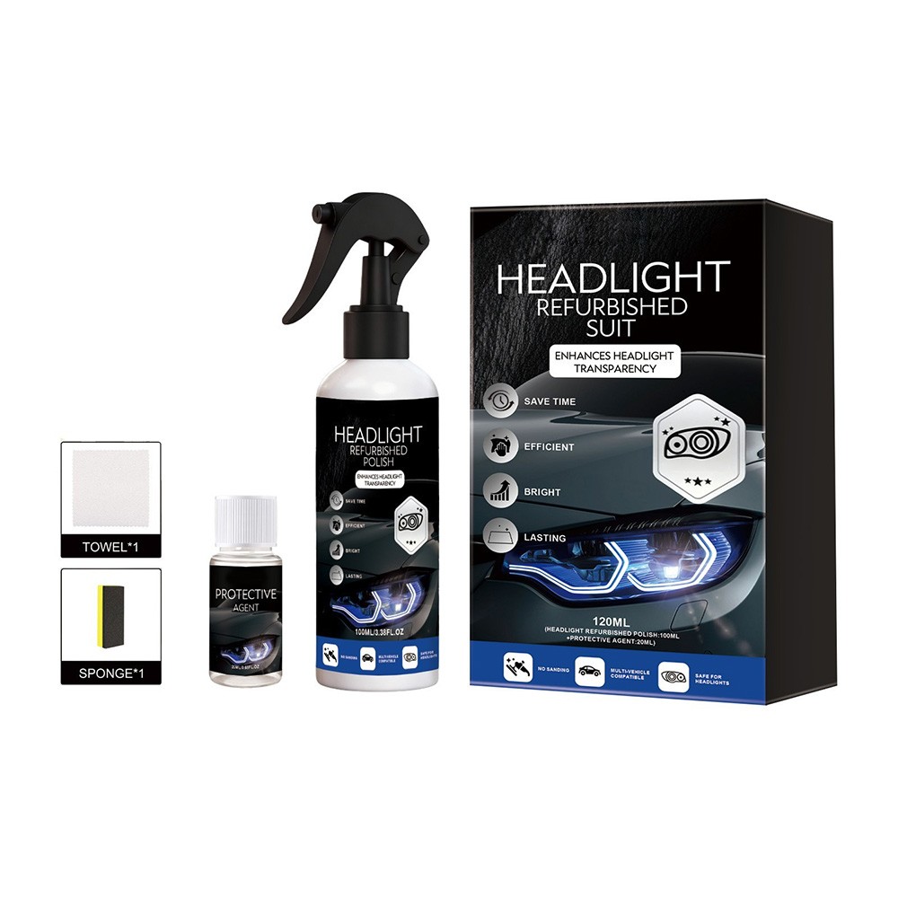 100ml Headlight Refurbished Polish, 20ml Protective Agent for Yellowed Headlamps