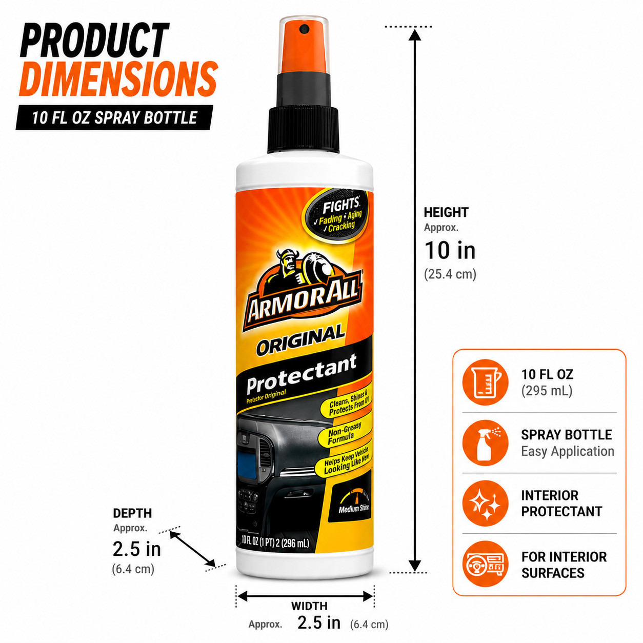 Armor All Dashboard & Trim Protectant 12 Pack Auto Detailing Spray 10 Oz