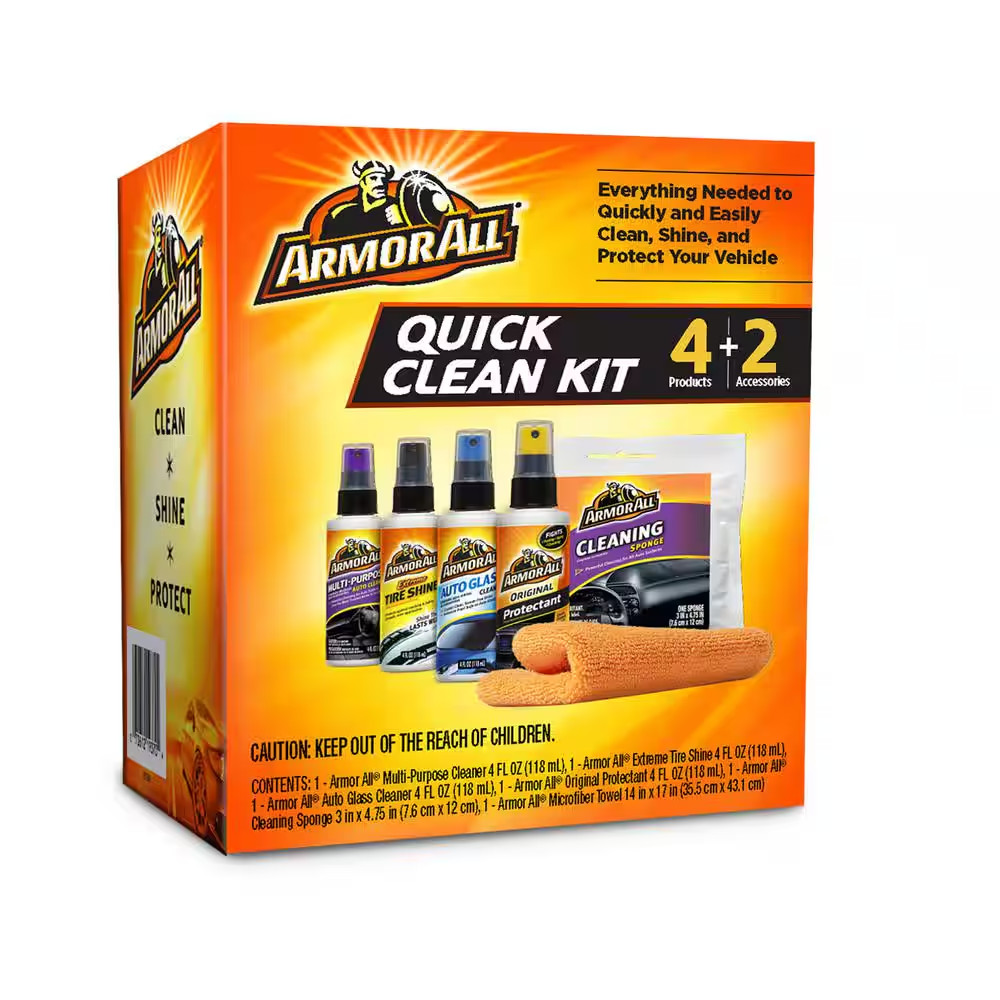 Armor All Quick Clean Car Detailing Kit 4 Products + 2 Accessories