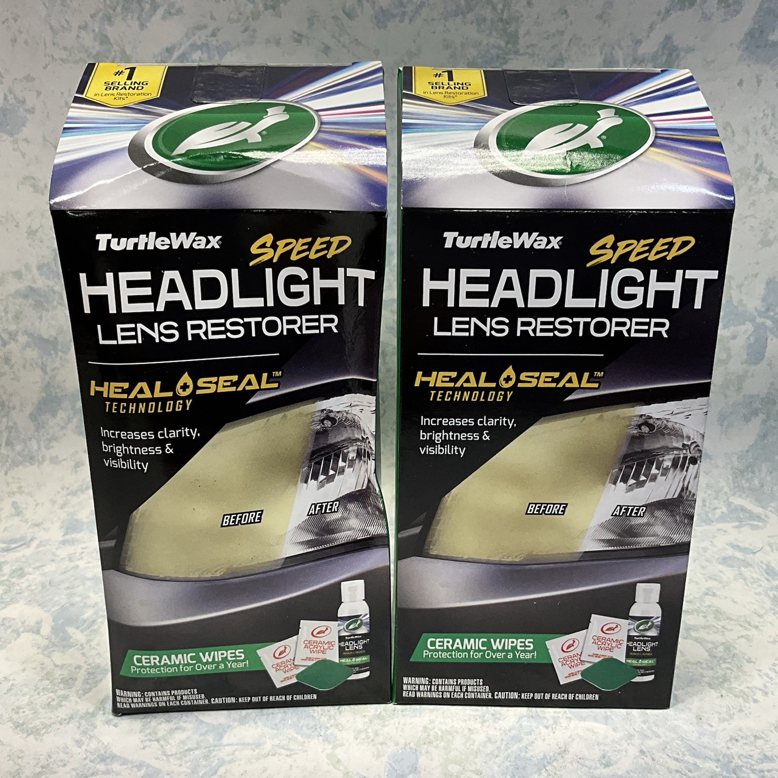 Turtle Wax Speed Headlight Lens Restorer Kit Heal and Seal – Lot of 2