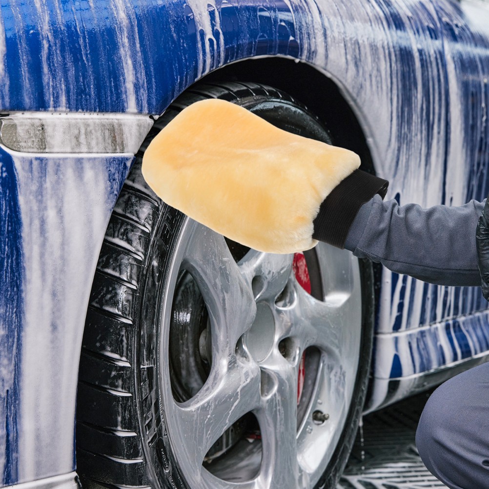 Plush Car Washing Mitt Double Sided Car Washing Mitten Vehicle Washing Glove