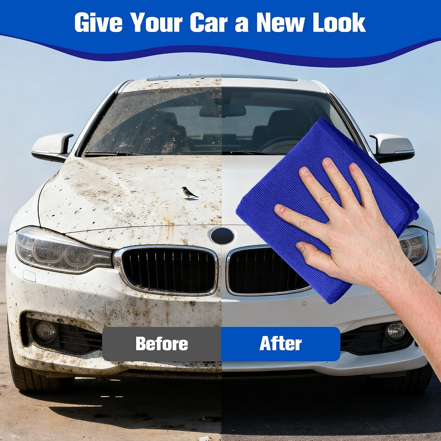 Clay Towel 12×12 Inch Blue Microfiber Cloth Car Detailing Color: Blue