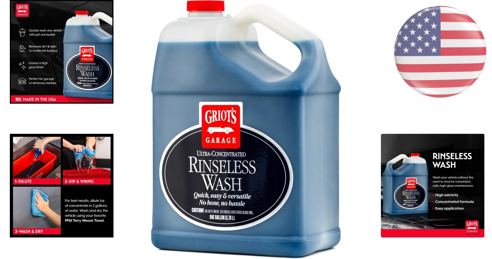 Eco-Friendly Rinseless Car Wash Gallon – 128 Fl. Oz, No-Rinse Detailing Solution
