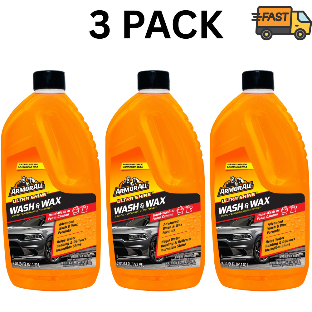Armor All Ultra Shine Car Wash Wax 64 fl oz Auto Detailing 3 Pack