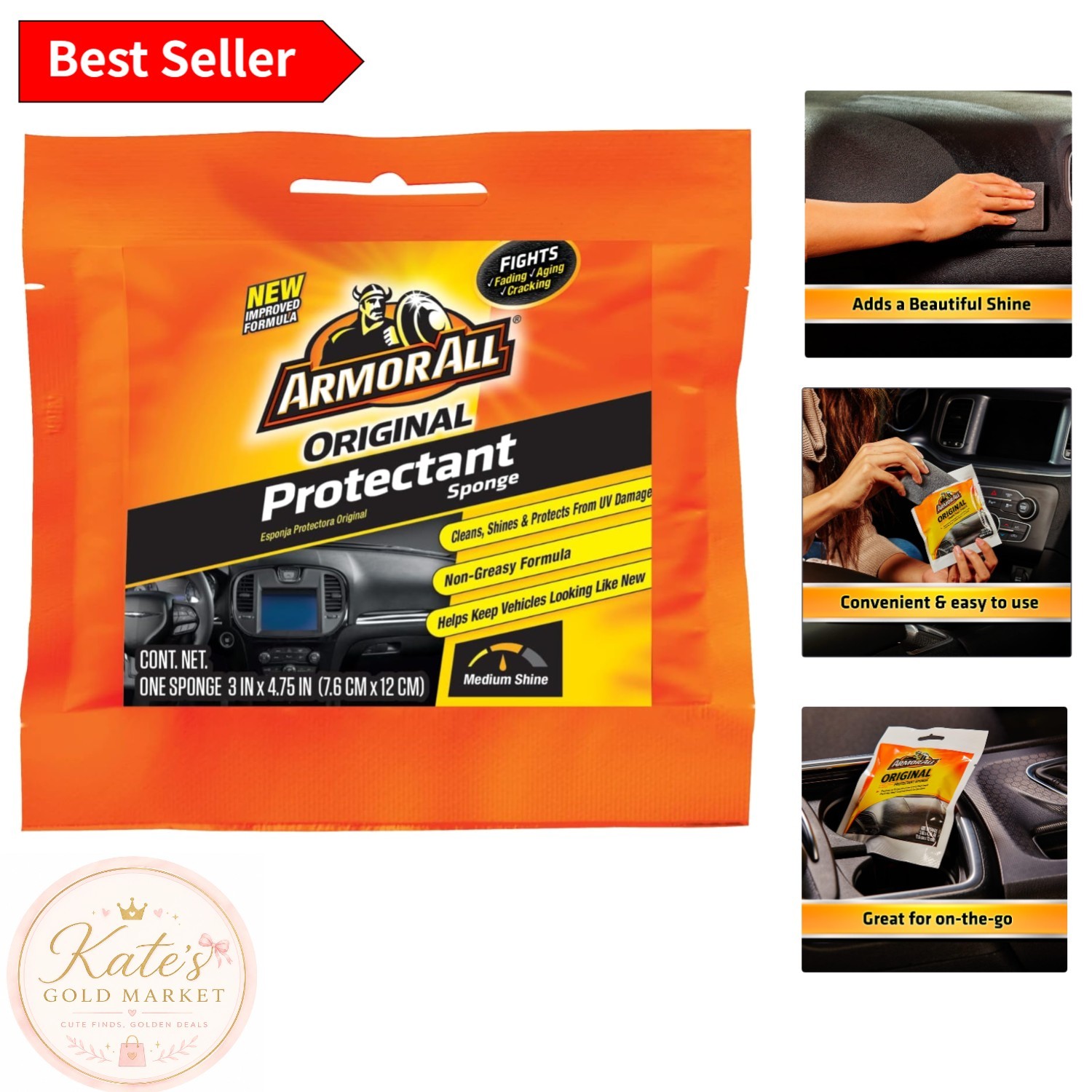 Unscented Car Sponge – Protect, Clean & Shine Plastic, Vinyl & Rubber Surfaces