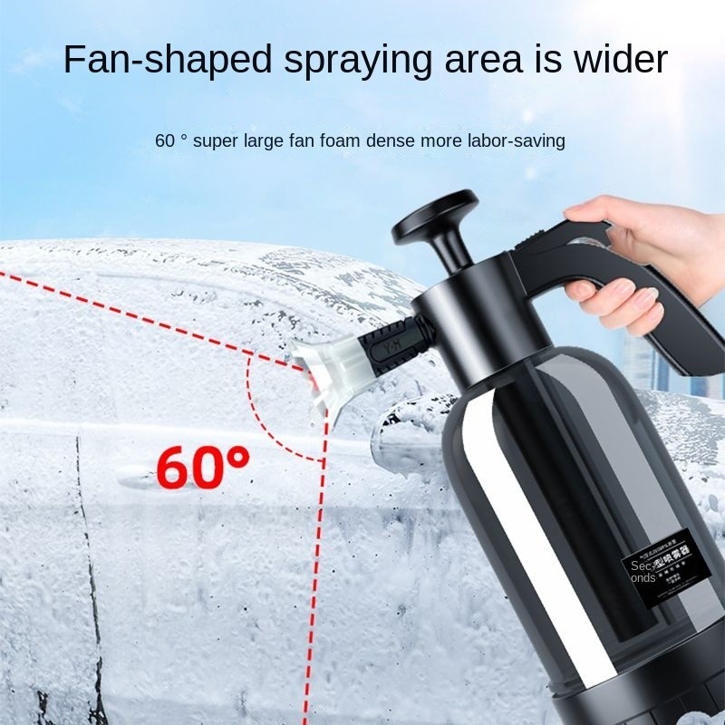 2L Hand Pump Foam Sprayer Snow Foam Cannon Car Wash Spray Bottle 3 Nozzles