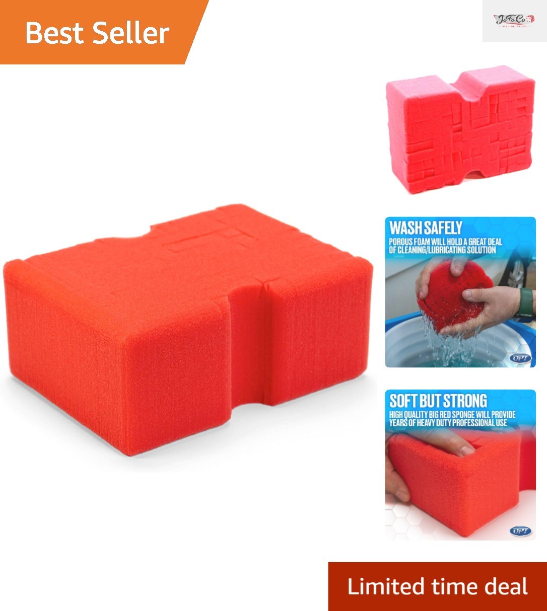 Big Red Car Wash Sponge – Safe for All Paint Types, Reusable & Durable
